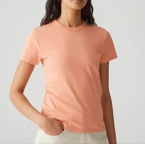 Y2K Lauren Ralph Lauren Womens XS TShirt Peach Coral Short Sleeve Cotton RL Logo